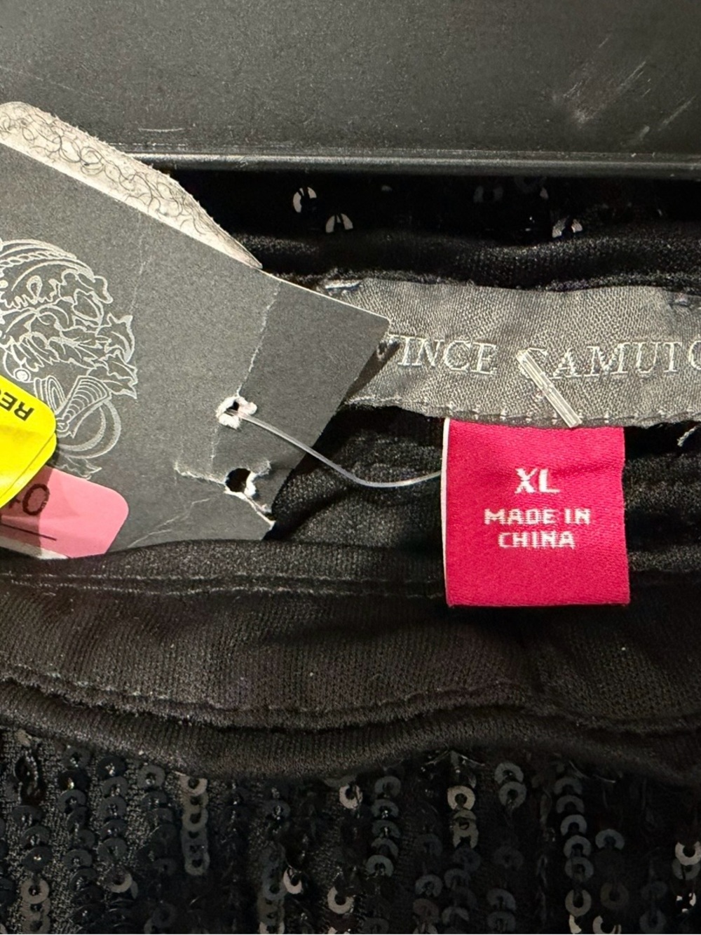 Vince Camuto Black Sequin Wide-Leg Pants - Picture 2 of 3